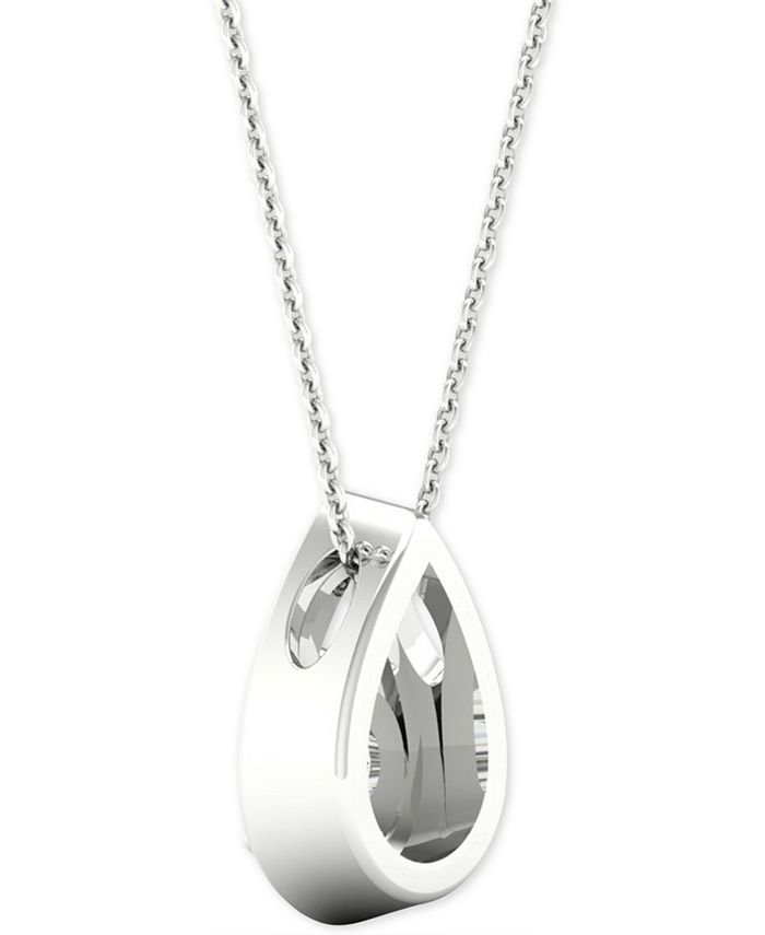Macy's Diamond Solitaire Teardrop Pendant Necklace (1/3 ct. t.w.) in