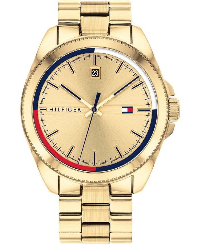 Tommy Hilfiger Men's Gold Ion-Plated Stainless Steel Watch 44mm & Reviews - Macy's