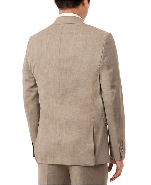 Tallia Men's Slim-Fit Olive Sharkskin Double Breasted Suit ...