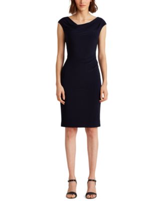 Lauren Ralph Lauren Petite Jersey Cowlneck Dress - Macy's