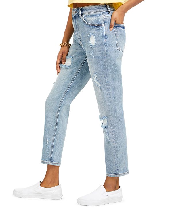 Almost Famous Denim Juniors' Ripped Ankle Mom Jeans & Reviews - Jeans ...