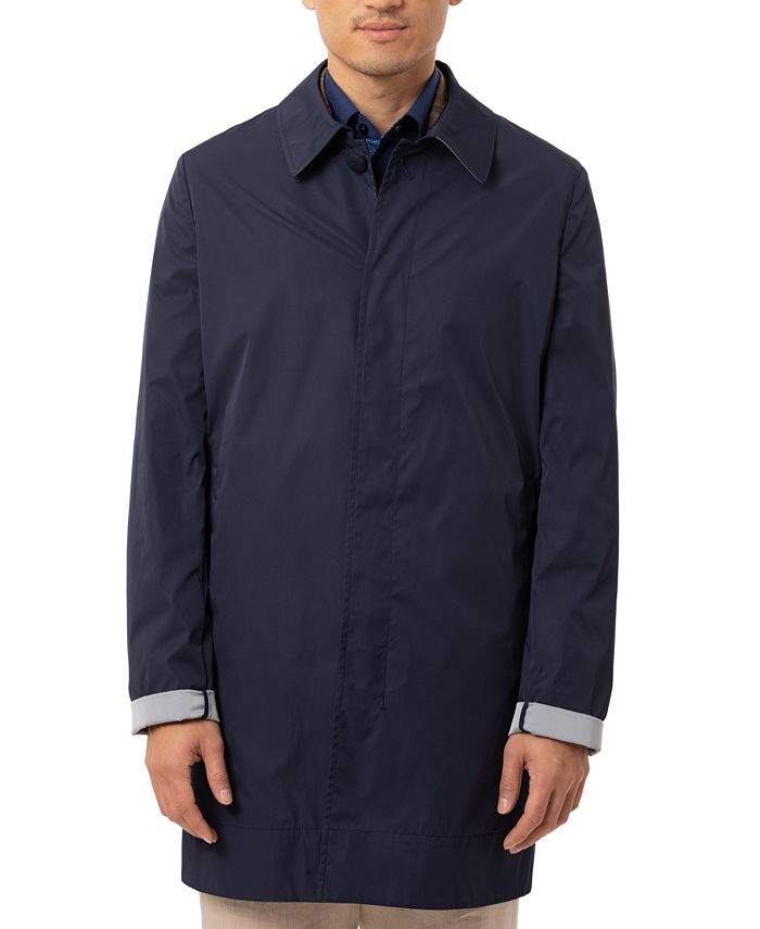 Tallia Men's Slim-Fit Double-Face Raincoat - Macy's
