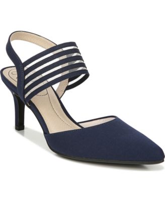 blue wide width heels