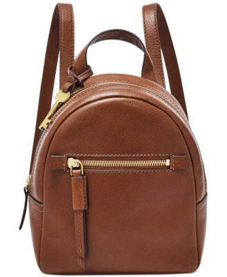 fossil backpack leather