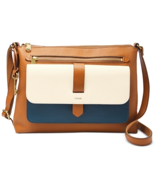 FOSSIL KINLEY COLORBLOCK LEATHER CROSSBODY
