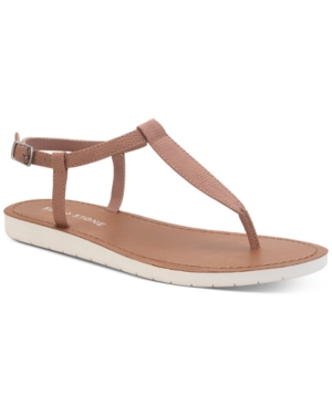 Sun + Stone Kristi T-Strap Flat Sandals Created for Macy's Women's Shoes