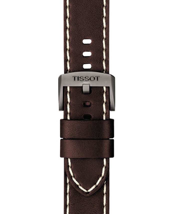 Tissot Men's Swiss Chrono XL Brown Leather Strap Watch 45mm - Macy's