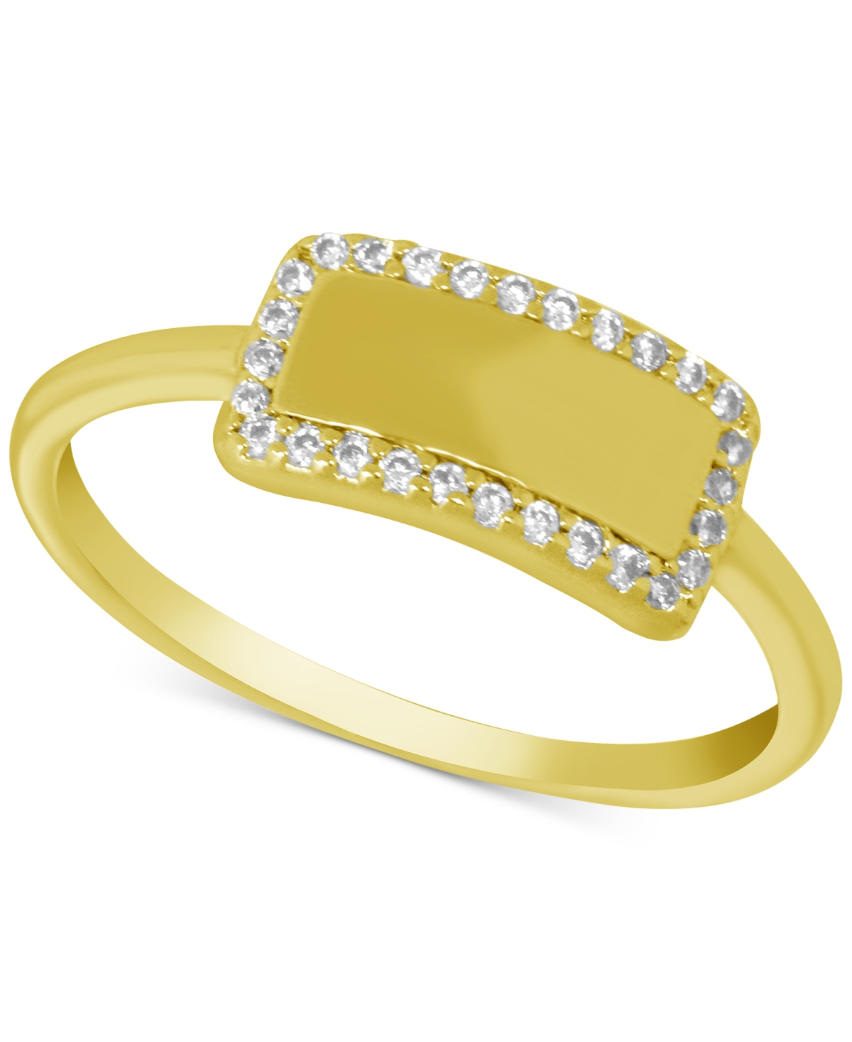 Crystal Bar Ring in Gold-Plate - Gold
