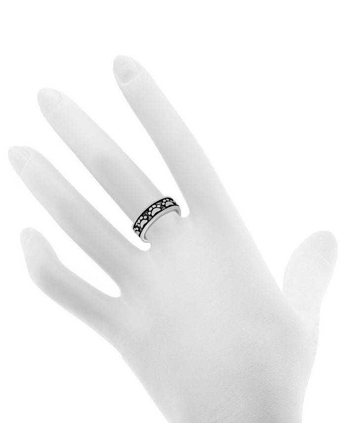 Essentials - Paw Print Band Ring in Fine Silver-Plate