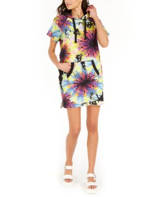 DKNY Cotton Tie-Dye Hooded Cover-Up Dress Macy's