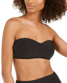 Draped-Front Bandeau Bikini Top