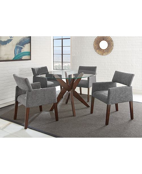 Steve Silver Amy 5 Pc Dining Set Round Glass Table 4 Side