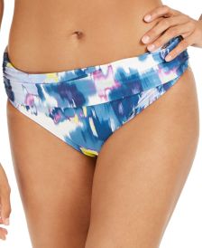 Printed Shimmer Fold Over Swim Bottoms