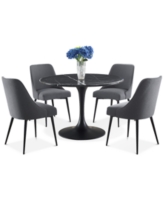 Closeout! Colfax 5-Pc. Dining Set, (Round Table & 4 Side Chairs) - Black