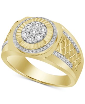 Men's Diamond Halo Cluster Ring (1/2 ct. t.w.) in 10k Gold
