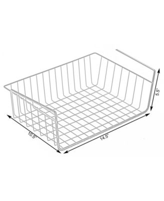 Hanging Under Shelf Metal Storage Basket, Set of 2