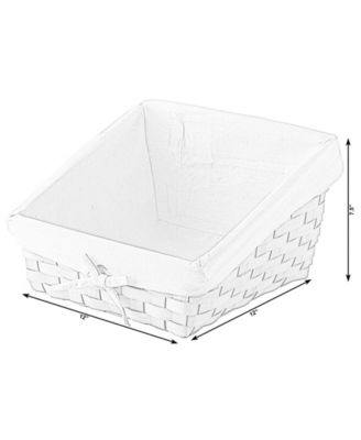 Wickerwise Wooden Angled Display Basket with Fabric Liner for Storage and Display