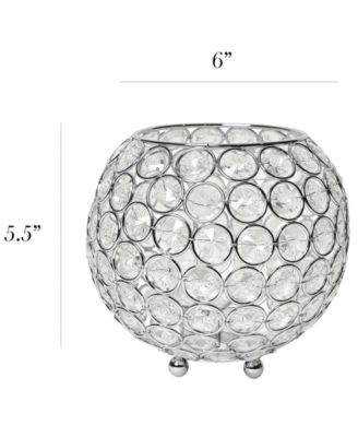 Elipse Crystal Circular Bowl Candle Holder, Flower Vase, Wedding Centerpiece