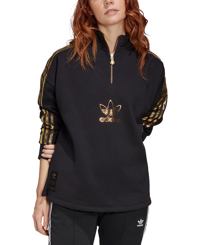 Adidas originals quarter zip fleece deals