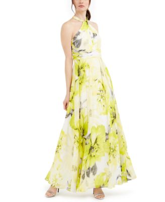 calvin klein floral chiffon dress