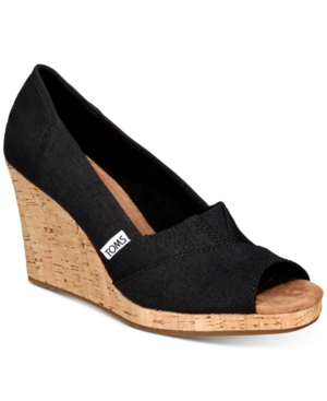 Toms Women's Classic Wedge Sandals Women's Shoes In Black