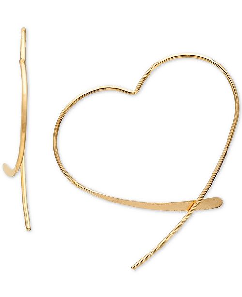 Giani Bernini Wire Heart Threader Earrings in 18k Gold-Plated Sterling ...