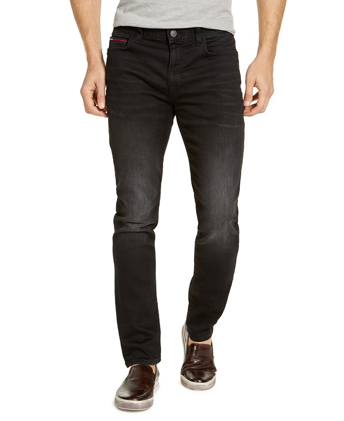 Tommy Hilfiger Men's Slim-Fit Stretch Knit Black Fade Jeans - Macy's