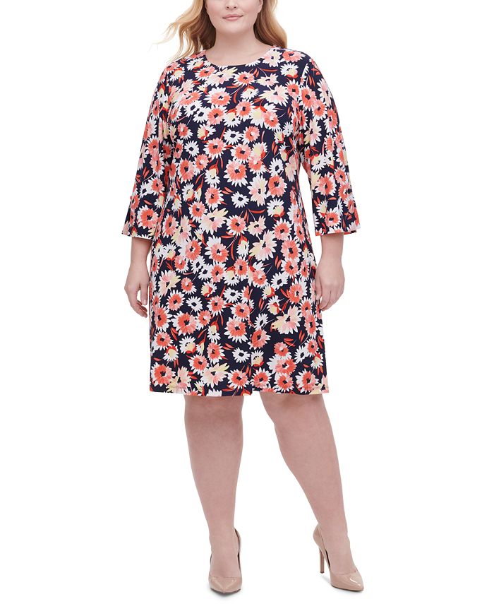 Tommy Hilfiger Plus Size Floral-Print Dress - Macy's