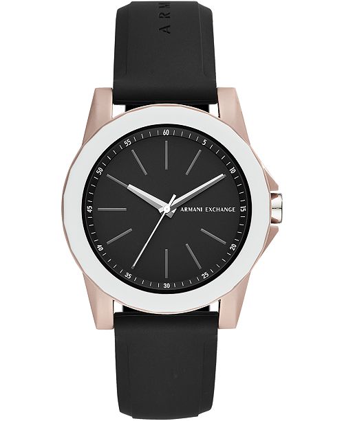 A X Armani Exchange Women S Lady Banks Black Silicone Strap Watch 40mm Reviews Watches Jewelry Watches Macy S
