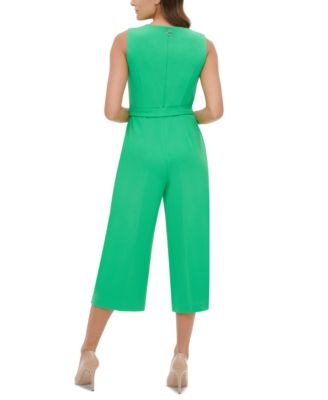 tommy hilfiger belted cropped jumpsuit