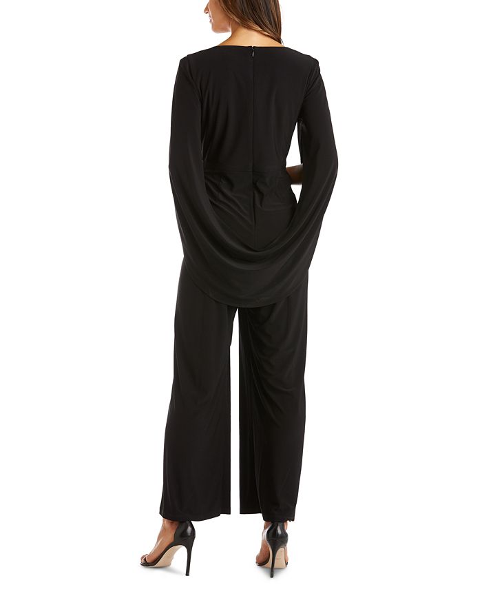 R & M Richards Embellished Draped-Back Jumpsuit - Macy's