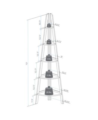 5-Shelf Corner Ladder Bookcase