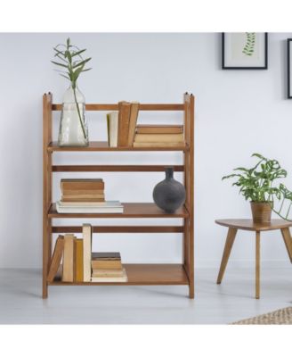 3-Shelf Folding Stackable 27.5" Wide Bookcase