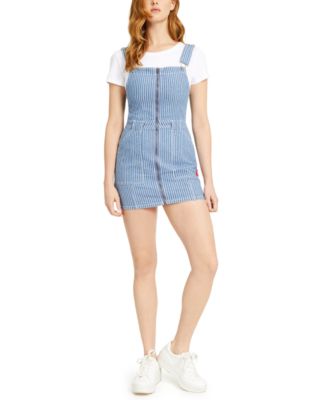 overall dress striped