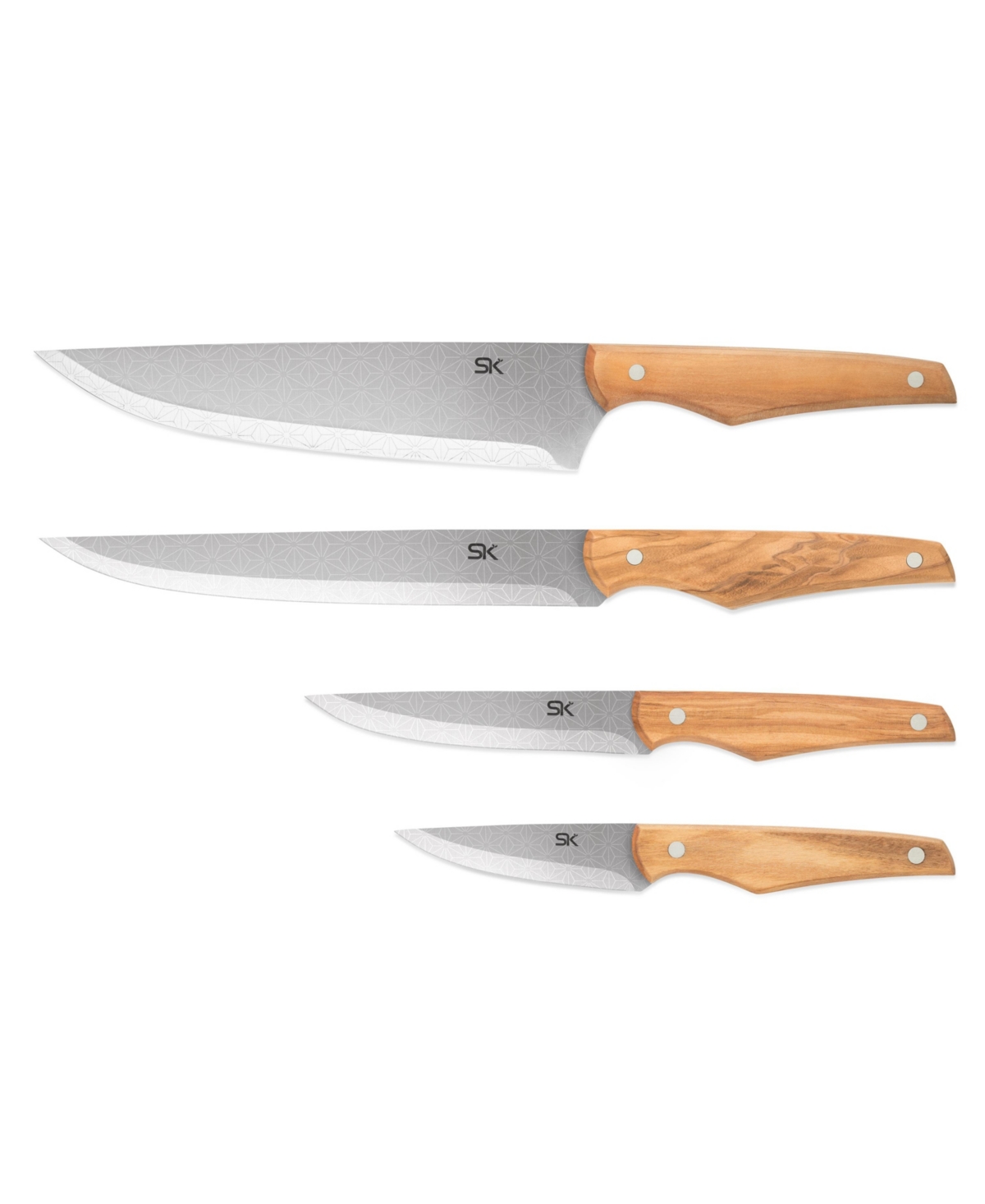 Hampton Forge Durac 4-Piece Dura-Ceramic Prep Knife Set with Blade Guards