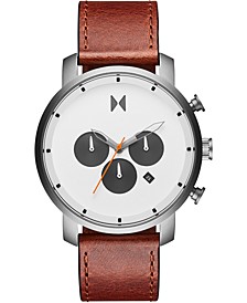 Men's Chronograph Rugged Pack Sienna Tan Leather Strap Watch 45mm