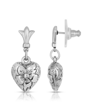 image of 2028 Textured Heart Drop Earrings