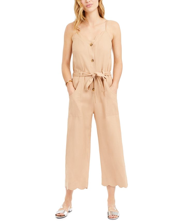Monteau Petite Sleeveless LinenBlend Jumpsuit Macy's