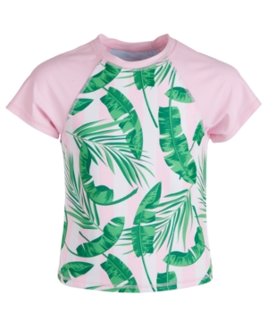 Miken Big Girls Banana Leaf-Print Rash Guard