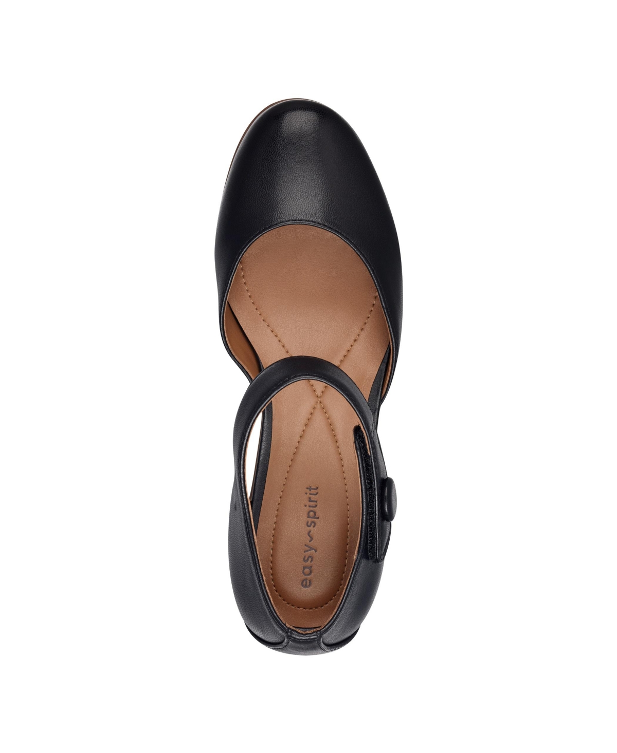 Shop Easy Spirit Women's Clarice Mary Jane Block Heel Pumps In Black Leather