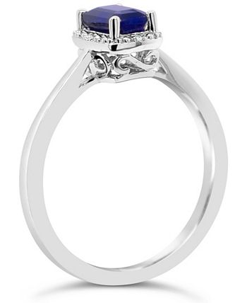 Macy's - Sapphire (5/8 ct. t.w.) and Diamond Accent Ring in Sterling Silver (Also in Ruby)