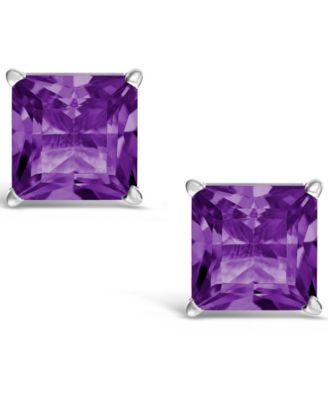 Gemstone Stud Earrings in Sterling Silver