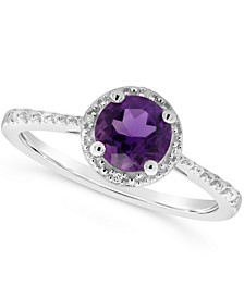 Amethyst (3/4 ct. t.w.) and Diamond Accent Ring in Sterling Silver (Also Available in Other Gemstones)