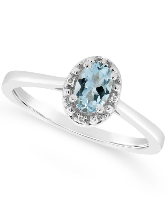 Diamond Accent and Garnet (1/2 ct. t.w.) Ring in Sterling Silver (Also