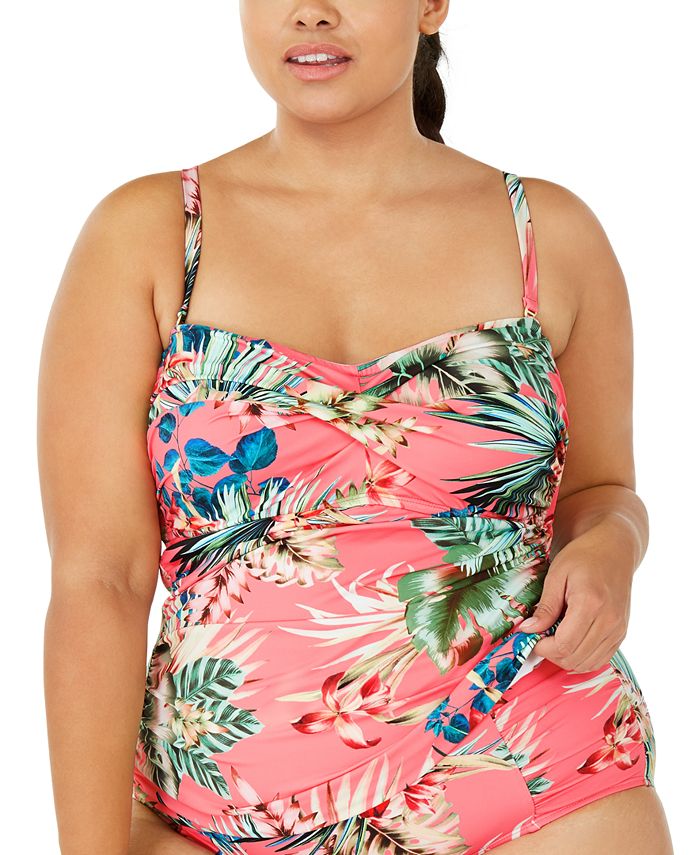 La Blanca Plus Size Tropical Rain Printed Tankini Top Macy's