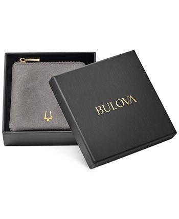 Bulova - Men's Diamond Accent Beveled Dog Tag Pendant Necklace in Stainless Steel, 26" + 2" Extender