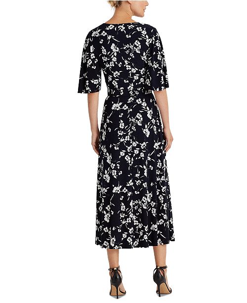 Lauren Ralph Lauren Floral Belted Jersey Dress & Reviews - Dresses ...