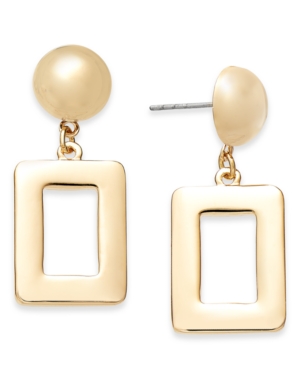 image of Alfani Gold-Tone Square Drop Earrings, Created for Macy-s