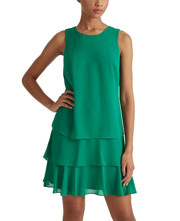 lauren ralph lauren botanical print georgette gown