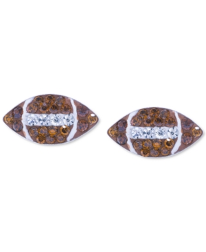 image of Crystal Football Stud Earrings in Sterling Silver